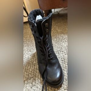Clark well lace Black warm lined Leather Combat Boots